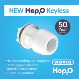 Hep2O  Plastic Push-Fit Keyless Tank Connector 22mm