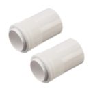 Deta TTE Male Conduit Adaptors 25mm White 2 Pack