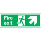 Non Photoluminescent "Fire Exit" Right Arrow Sign 150mm x 450mm