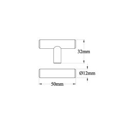Essentials Annatto T-Bar Handle Matt Black 50mm 2 Pieces