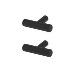Essentials Annatto T-Bar Handle Matt Black 50mm 2 Pieces