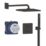Grohe Precision Thermostat HP Rear-Fed Concealed Matt Black Thermostatic Shower System