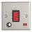 Contactum iConic 32A 1-Gang DP Control Switch & Flex Outlet Brushed Steel with Neon with Black Inserts