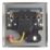 Contactum iConic 32A 1-Gang DP Control Switch & Flex Outlet Brushed Steel with Neon with Black Inserts