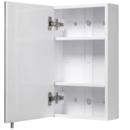 Croydex Dawley Mirrored Single-Door Cabinet  White Gloss 400mm x 100mm x 670mm