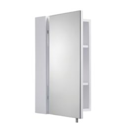 Croydex Dawley Mirrored Single-Door Cabinet  White Gloss 400mm x 100mm x 670mm
