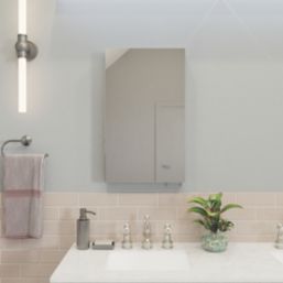 Croydex Dawley Mirrored Single-Door Cabinet  White Gloss 400mm x 100mm x 670mm