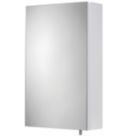Croydex Dawley Mirrored Single-Door Cabinet  White Gloss 400mm x 100mm x 670mm
