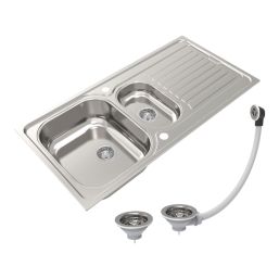 Jabiri 1.5 Bowl  Satin Stainless Steel Sink 1000mm x 500mm