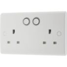 British General 800 Series 13A 2-Gang SP Switched Smart Socket White