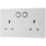 British General 800 Series 13A 2-Gang SP Switched Smart Socket White