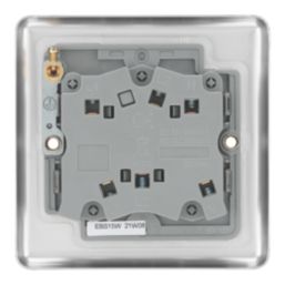 LAP  10AX 1-Gang 3-Pole Fan Isolator Switch Brushed Stainless Steel  with White Inserts