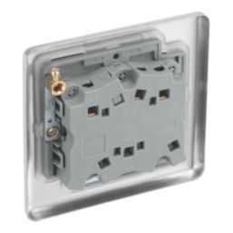 LAP  10AX 1-Gang 3-Pole Fan Isolator Switch Brushed Stainless Steel  with White Inserts