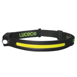 Luceco  Rechargeable LED Flexible Headtorch With Motion Sensor Black 350lm