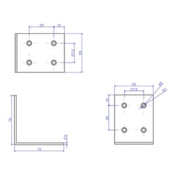 Essentials Angle Bracket Silver 70mm x 70mm x 55mm
