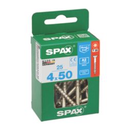 Spax  TX Countersunk Self Drilling Wood Screws 4mm x 50mm 25 Pack