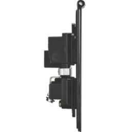Knightsbridge FPR9UMB 13A 2-Gang Unswitched Floor Socket Matt Black with Black Inserts