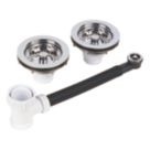 McAlpine 1 1/2 & 2 Bowl Waste Kit Chrome-Plated Brass 1 1/2"