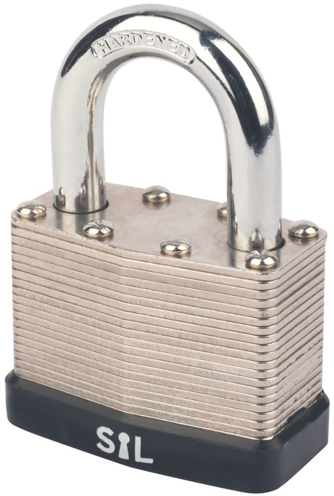 Smith & Locke Laminated Steel WaterResistant Padlock 50mm Screwfix