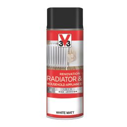 V33 400ml White Matt Heat Resistant Radiator & Appliance Spray Paint