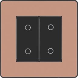 British General Evolve 2-Gang 2-Way LED Double Secondary Touch Trailing Edge Dimmer Switch  Copper with Black Inserts