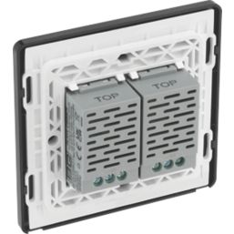 British General Evolve 2-Gang 2-Way LED Double Secondary Touch Trailing Edge Dimmer Switch  Copper with Black Inserts