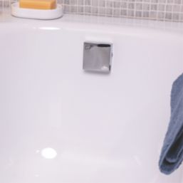 ETAL Freeflow Chrome Square Head Bath Overflow Filler Tap  With Clicker Waste