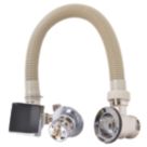 ETAL Freeflow Chrome Square Head Bath Overflow Filler Tap  With Clicker Waste