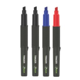 TRACER  Fine Tip Mixed Colours Permanent Marker 4 Pack