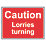 "Caution Lorries Turning" Sign 450mm x 600mm