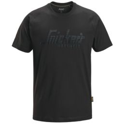 Snickers 2590 Logo Short Sleeve T-Shirt Black Small 36" Chest