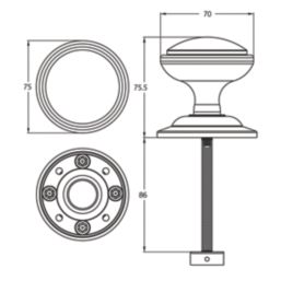Fab & Fix Decorative Round Door Knob Polished Chrome 75mm