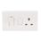 LAP  45A 2-Gang DP Cooker Switch & 13A DP Switched Socket White