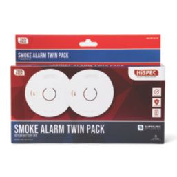 Hispec HSA/BP/10-TP  Battery Standalone Optical Smoke Alarms with Data Extraction 2 Pack