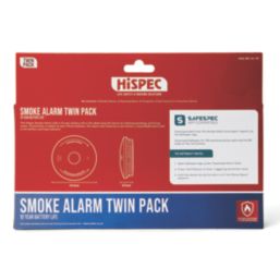 Hispec HSA/BP/10-TP  Battery Standalone Optical Smoke Alarms with Data Extraction 2 Pack