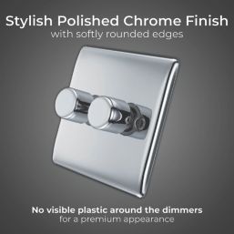 British General Nexus Metal 2-Gang 2-Way LED Dimmer Switch  Polished Chrome