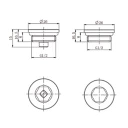 ETAL  Radiator Vent & Blanking Plug Kit Antique Brass