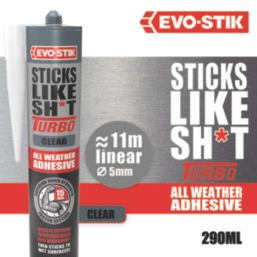 Evo-Stik Sticks Like Sh*t Turbo Solvent-Free Grab Adhesive Clear 290ml