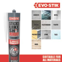 Evo-Stik Sticks Like Sh*t Turbo Solvent-Free Grab Adhesive Clear 290ml