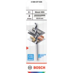 Bosch PointTeQ Straight Shank Metal Drill Bits 3mm x 61mm 2 Pack