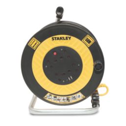 Stanley 13A 4-Gang 50m  Cable Reel + 2.1A 2-Outlet Type A USB Charger 240V