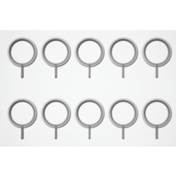 Rothley Matt White Steel Curtain Rings 28mm 10 Pack