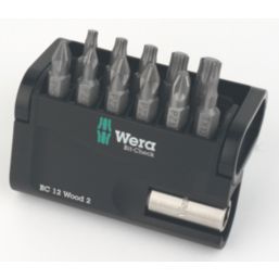 Wera Bit-Check 12 Wood 2 SB 1/4" Hex Shank Mixed Bit Set 12 Pieces
