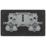 British General Evolve 13A 2-Gang SP Switched Socket Satin Brass  with Black Inserts