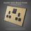 British General Evolve 13A 2-Gang SP Switched Socket Satin Brass  with Black Inserts