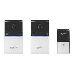 Byron  Plug-In Wireless Kinetic Door Chimes White / Black