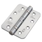 Eclipse  Satin Chrome Grade 11 Fire Rated Ball Bearing Hinges Radius Corners 102mm x 76mm 2 Pack