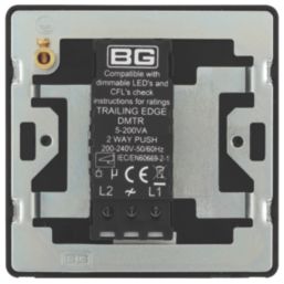British General Evolve 1-Gang 2-Way LED Dimmer Switch  Satin Brass with Black Inserts