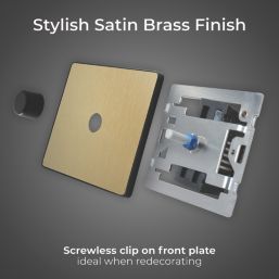 British General Evolve 1-Gang 2-Way LED Dimmer Switch  Satin Brass with Black Inserts
