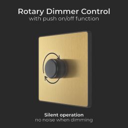 British General Evolve 1-Gang 2-Way LED Dimmer Switch  Satin Brass with Black Inserts